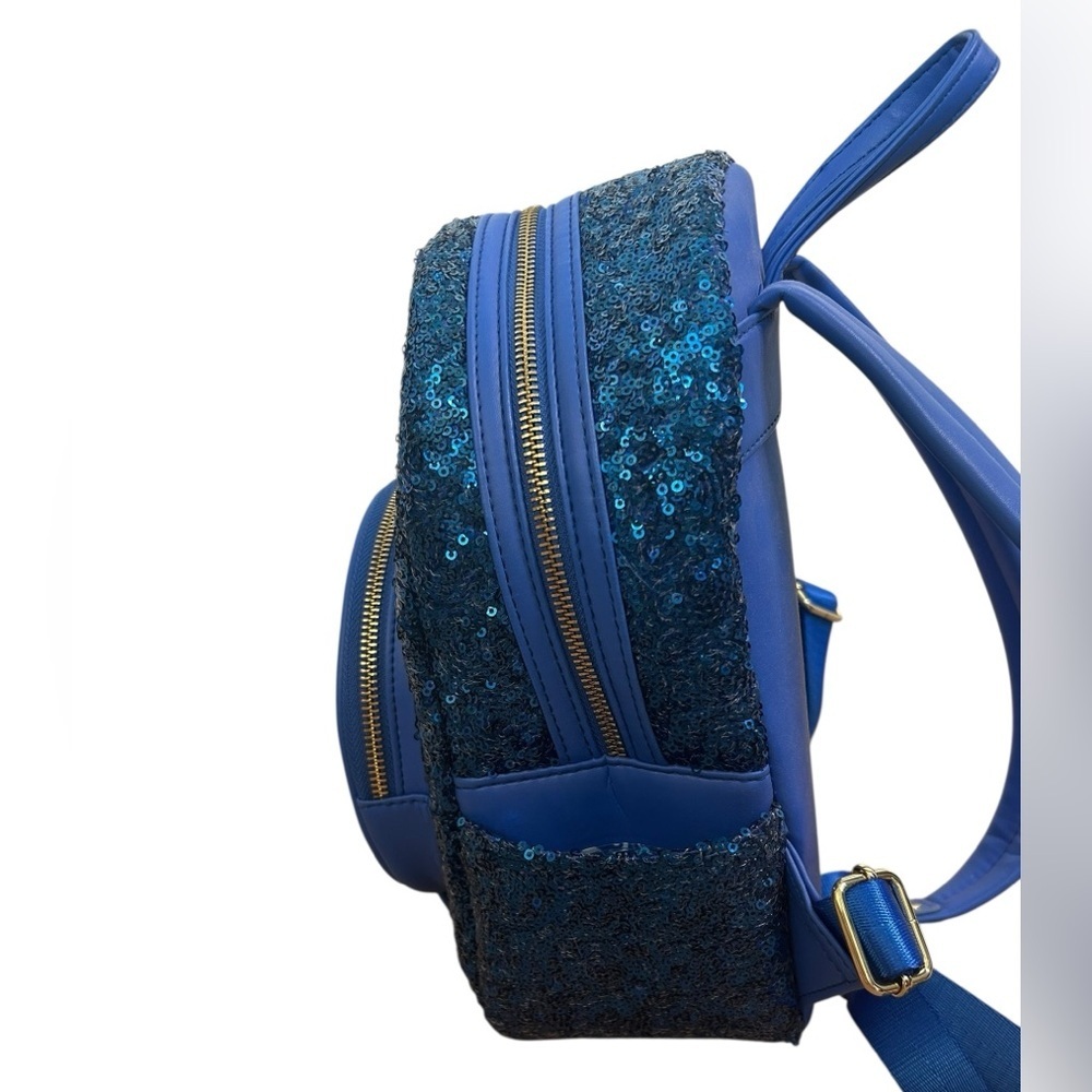 Loungefly Disney Blue Sequin Snow Globe Cinderella Mini Backpack Shoe Charm - Picture 13 of 13